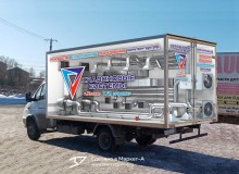 3D vehicle wrap design. 3D реклама компании "Хладоновые системы". Левый+задний борт. г.Котлас. 2021 год.