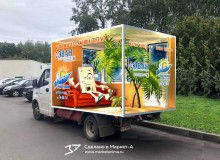 3D vehicle wrap design. 3D реклама котлов ЗАО "Эван". Левый+задний борт. г.Нижний Новгород, 2021 г.