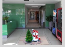 3D наклейки на пол новогодней тематики для болгарского заказчика. г.София. 2016 год.